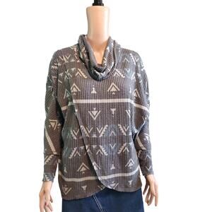 LuLaRoe Size S Kristen Cowl Neck Pullover Aztec Southwestern Vibe Sweater